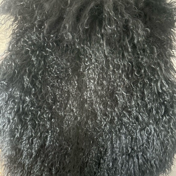 Adrienne Landau Mongolian Fur Vest, Black, Sz. L. - Picture 4 of 4